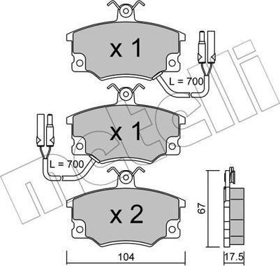 Metelli 22-0030-2 - Kit de plaquettes de frein, frein à disque cwaw.fr