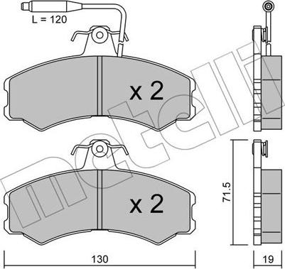 Metelli 22-0031-0 - Kit de plaquettes de frein, frein à disque cwaw.fr