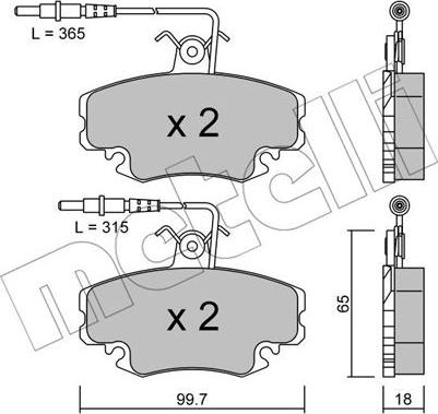 Metelli 22-0032-1 - Kit de plaquettes de frein, frein à disque cwaw.fr