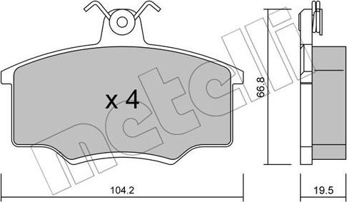 Metelli 22-0024-0 - Kit de plaquettes de frein, frein à disque cwaw.fr