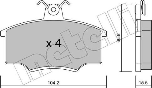 Metelli 22-0024-1 - Kit de plaquettes de frein, frein à disque cwaw.fr