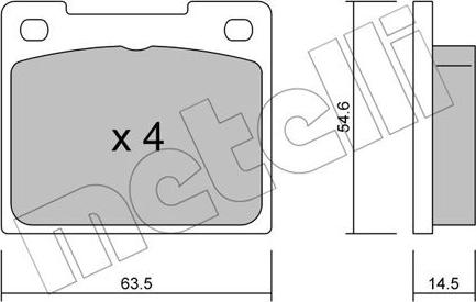 Metelli 22-0020-0 - Kit de plaquettes de frein, frein à disque cwaw.fr