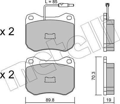 Metelli 22-0021-0 - Kit de plaquettes de frein, frein à disque cwaw.fr