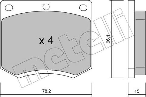 Metelli 22-0023-0 - Kit de plaquettes de frein, frein à disque cwaw.fr