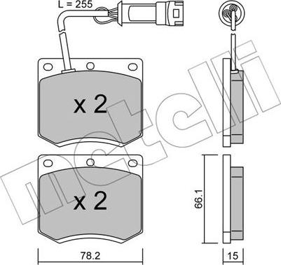 Metelli 22-0023-1 - Kit de plaquettes de frein, frein à disque cwaw.fr