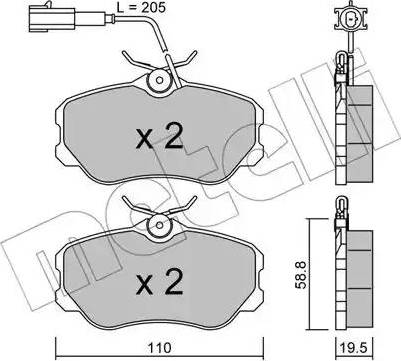 Metelli 22-0074-0 - Kit de plaquettes de frein, frein à disque cwaw.fr