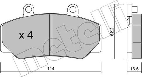 Metelli 22-0075-0 - Kit de plaquettes de frein, frein à disque cwaw.fr