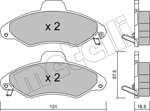 Metelli 22-0071-1 - Kit de plaquettes de frein, frein à disque cwaw.fr