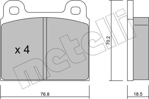 Metelli 22-0078-0 - Kit de plaquettes de frein, frein à disque cwaw.fr