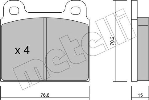 Metelli 22-0078-1 - Kit de plaquettes de frein, frein à disque cwaw.fr