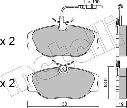 Metelli 22-0072-4 - Kit de plaquettes de frein, frein à disque cwaw.fr