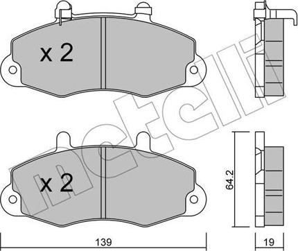 Metelli 22-0194-1 - Kit de plaquettes de frein, frein à disque cwaw.fr