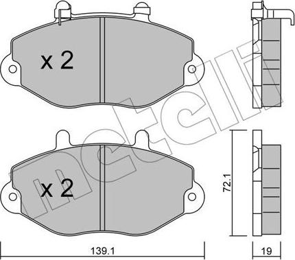 Metelli 22-0195-1 - Kit de plaquettes de frein, frein à disque cwaw.fr