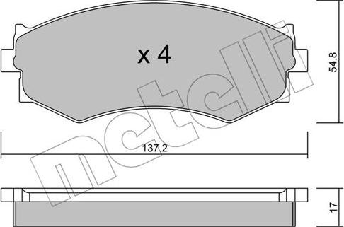 Metelli 22-0190-0 - Kit de plaquettes de frein, frein à disque cwaw.fr