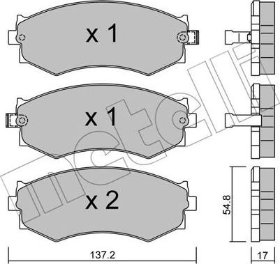 Metelli 22-0190-1 - Kit de plaquettes de frein, frein à disque cwaw.fr