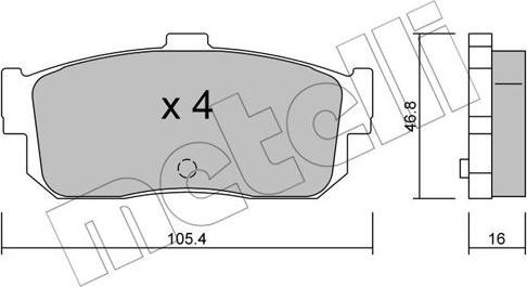 Metelli 22-0193-0 - Kit de plaquettes de frein, frein à disque cwaw.fr