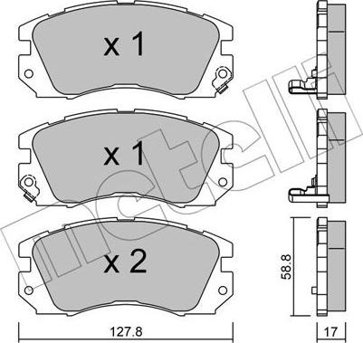 Metelli 22-0140-0 - Kit de plaquettes de frein, frein à disque cwaw.fr