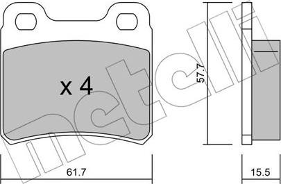 Metelli 22-0141-0 - Kit de plaquettes de frein, frein à disque cwaw.fr