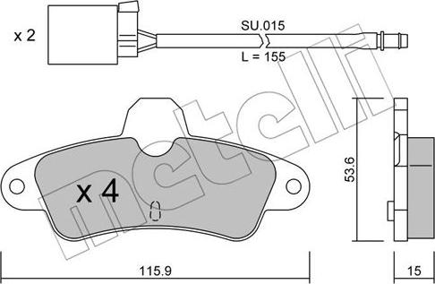 Metelli 22-0143-0K - Kit de plaquettes de frein, frein à disque cwaw.fr