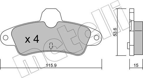 Metelli 22-0143-0 - Kit de plaquettes de frein, frein à disque cwaw.fr