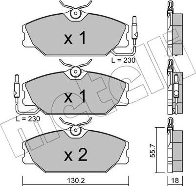 Metelli 22-0142-1 - Kit de plaquettes de frein, frein à disque cwaw.fr