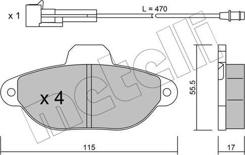 Metelli 22-0159-0 - Kit de plaquettes de frein, frein à disque cwaw.fr