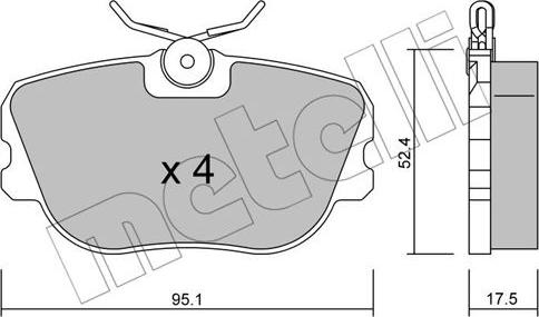 Metelli 22-0150-0 - Kit de plaquettes de frein, frein à disque cwaw.fr