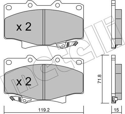 Metelli 22-0153-0 - Kit de plaquettes de frein, frein à disque cwaw.fr