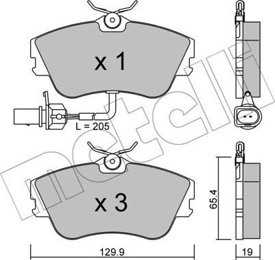 Metelli 22-0164-1 - Kit de plaquettes de frein, frein à disque cwaw.fr