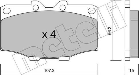 Metelli 22-0109-0 - Kit de plaquettes de frein, frein à disque cwaw.fr