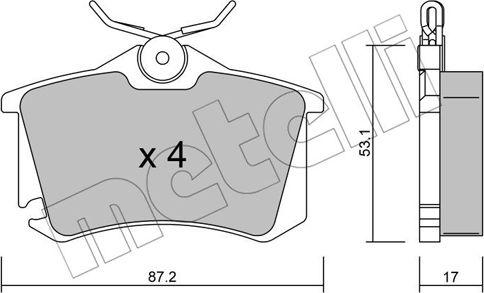 Metelli 22-0100-5 - Kit de plaquettes de frein, frein à disque cwaw.fr