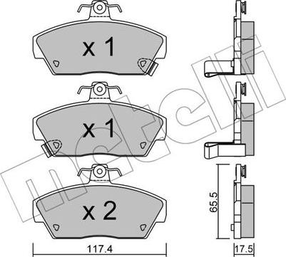 Metelli 22-0119-0 - Kit de plaquettes de frein, frein à disque cwaw.fr