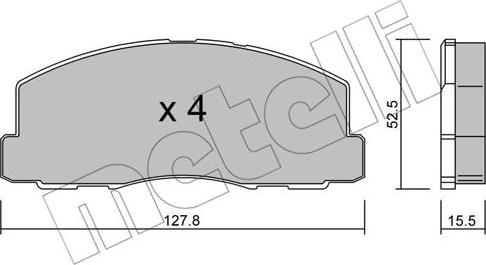 Metelli 22-0114-0 - Kit de plaquettes de frein, frein à disque cwaw.fr