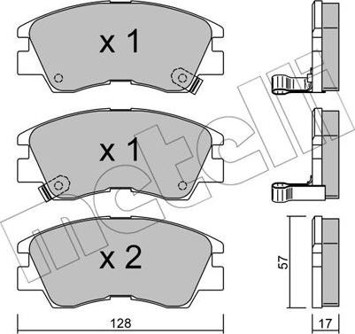 Metelli 22-0115-0 - Kit de plaquettes de frein, frein à disque cwaw.fr