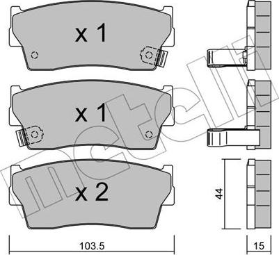 Metelli 22-0116-0 - Kit de plaquettes de frein, frein à disque cwaw.fr