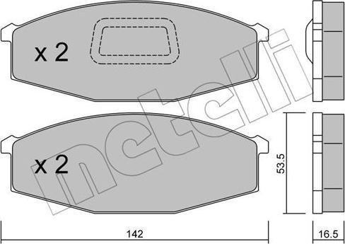 Metelli 22-0110-1 - Kit de plaquettes de frein, frein à disque cwaw.fr