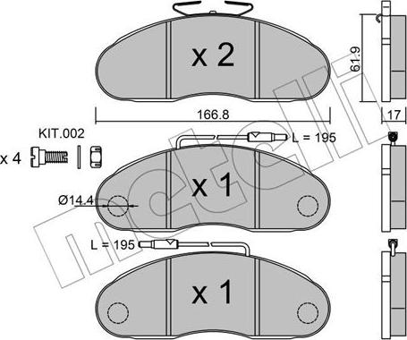 Metelli 22-0111-0 - Kit de plaquettes de frein, frein à disque cwaw.fr