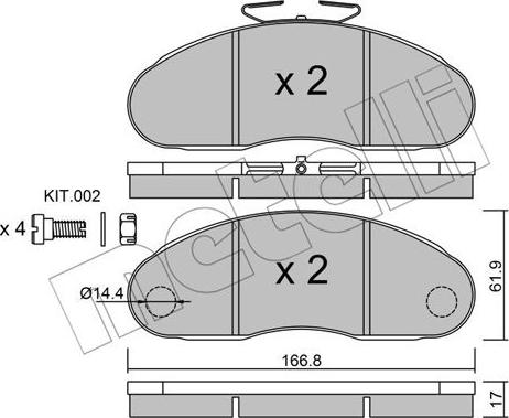 Metelli 22-0111-1 - Kit de plaquettes de frein, frein à disque cwaw.fr