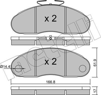 Metelli 22-0111-2 - Kit de plaquettes de frein, frein à disque cwaw.fr