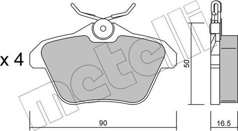 Metelli 22-0113-0 - Kit de plaquettes de frein, frein à disque cwaw.fr