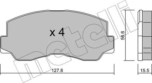 Metelli 22-0112-0 - Kit de plaquettes de frein, frein à disque cwaw.fr