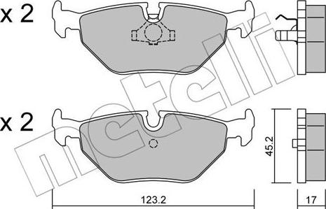 Metelli 22-0180-0 - Kit de plaquettes de frein, frein à disque cwaw.fr