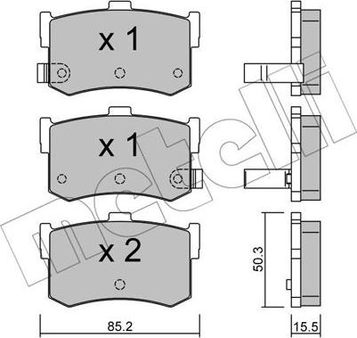 Metelli 22-0187-0 - Kit de plaquettes de frein, frein à disque cwaw.fr