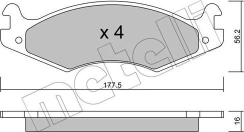 Metelli 22-0133-0 - Kit de plaquettes de frein, frein à disque cwaw.fr