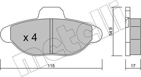 Metelli 22-0137-0 - Kit de plaquettes de frein, frein à disque cwaw.fr