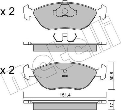 Metelli 22-0126-0 - Kit de plaquettes de frein, frein à disque cwaw.fr