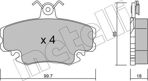 Metelli 22-0120-0 - Kit de plaquettes de frein, frein à disque cwaw.fr