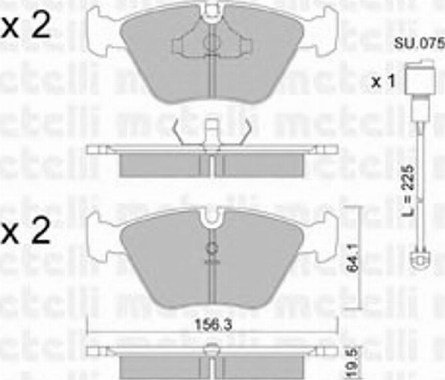 Metelli 22-0122-0K - Kit de plaquettes de frein, frein à disque cwaw.fr