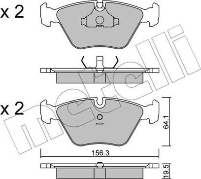 Metelli 22-0122-0 - Kit de plaquettes de frein, frein à disque cwaw.fr