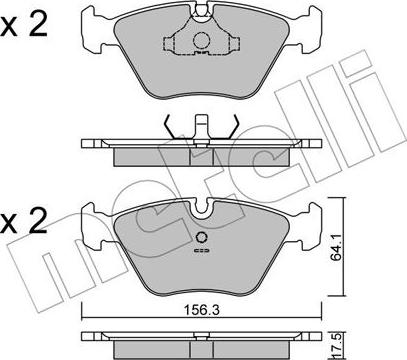 Metelli 22-0122-1 - Kit de plaquettes de frein, frein à disque cwaw.fr